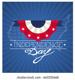 Happy Independence day of America card vector. 4th of July. Vector illustration.