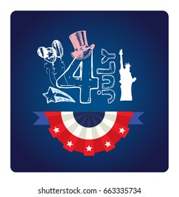 Happy Independence day of America card vector. 4th of July. Vector illustration.