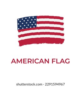 Happy independence day of America with national flag.