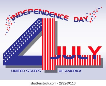 Happy Independence day of America vector illustration.