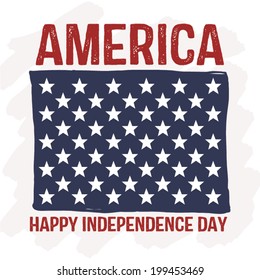 Happy Independence Day - American Flag Stars Vector Design 