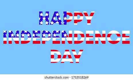 Happy Independence Day in american style. Patriotic illustration. American national holiday - Independence Day 4th of July. Usa patriotic holiday banner. Vector poster