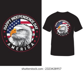 Happy independence day american t-shirt design. 4th of July American independence day t-shirt design