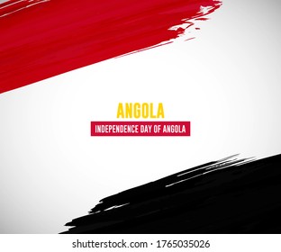 Happy independence day of Angola with classic watercolor splash background