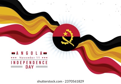 Happy Independence Day of Angola with Flag