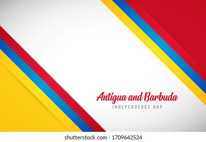 Happy Independence day of Antigua and Barbuda with Classic Antigua and Barbuda national country flag greeting background