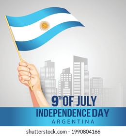 happy independence day Argentina 9th July. vector illustration. greeting card.