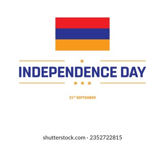 Happy Independence day, Armenia Independence day, Armenia, Armenia Flag, 21 September, 21st September, Independence Day, National Day, National Flag, Flag Icon, Typographic Design Creative Concept Eps