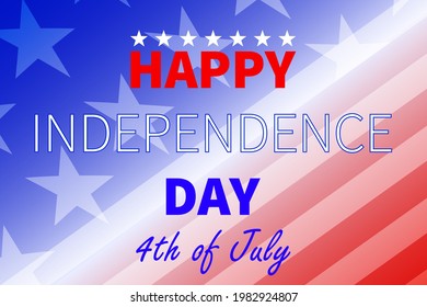 Happy Independence Day background. Fourth of July background. American Independence Day design with stars and stripes. 4th of July banner template. Vector illustration.