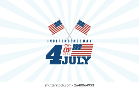 Happy Independence Day background. Fourth of July background. American Independence Day design with stripes, and united states flag. Fourth of July banner template. Vector illustration.