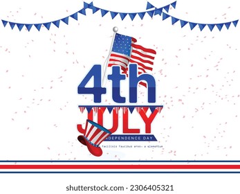 Happy Independence day background. National American holiday illustration. Fourth of July vector  card. U.S.A. Independence day.