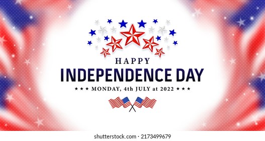 happy independence day background with stars and blurred for website header, corporate sign business, social media posts, advertising agency, wallpaper, backdrop, landing page, advertisement marketing