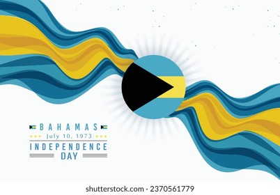 Happy Independence Day of Bahamas with Flag