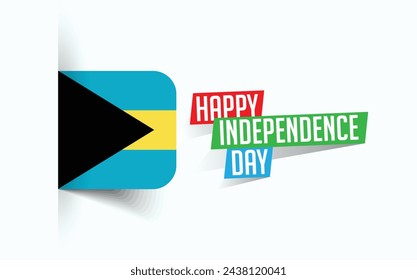 Happy Independence Day of Bahamas Vector illustration, national day poster, greeting template design, EPS Source File
