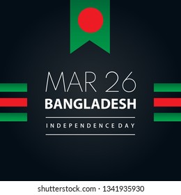 Happy Independence Day Bangladesh March 26th Concept Vector Illustration Use For Greeting Card, Wallpaper, Background, Banner, Poster And Landing Page Website