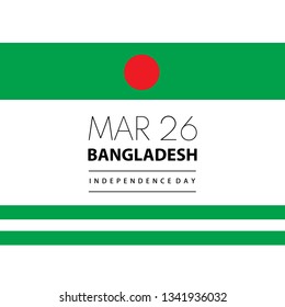 Happy Independence Day Bangladesh March 26th Concept Vector Illustration Use For Greeting Card, Wallpaper, Background, Banner, Poster And Landing Page Website