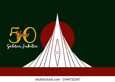 Happy Independence Day. Bangladesh National Memorial for the liberation war.  50 years of Bangladesh Golden Jubilee