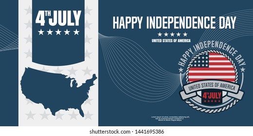 Happy independence day banner design,with USA independence day emblem and abstract background - vector