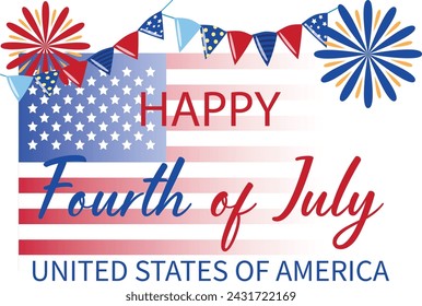 Happy Independence Day Banner USA, 4th of July, flag of USA