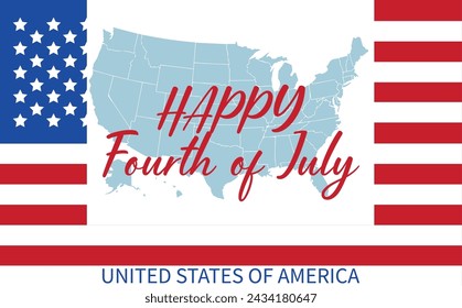 Happy Independence Day Banner USA, 4th of July, flag of USA