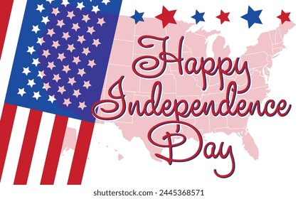 Happy Independence Day Banner USA, 4th of July, flag of USA
