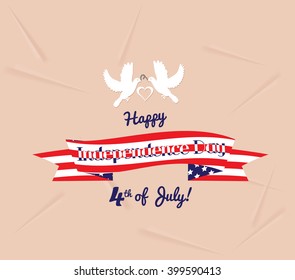 happy Independence Day. Beautiful card for 4th of July. July 4th Celebration in the United States