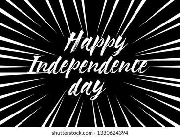 happy independence day, beautiful greeting card with black and white background or banner with pop art theme. design illustration