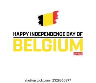 Happy Independence Day of Belgium, Independence Day of Belgium, Belgium, Flag of Belgium, 21st July, National Day, Independence Day, Wallpaper, Vector, Typographic Design, Typography, Icon