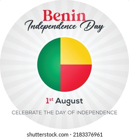 Happy Independence Day Benin Greeting Background Stock Vector (Royalty