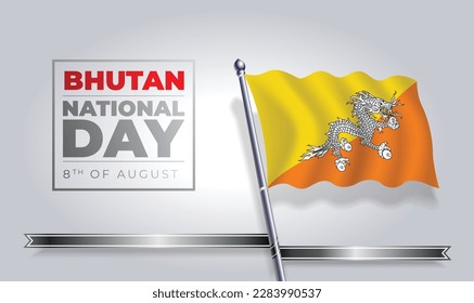 Happy independence day Bhutan Vector Template Design