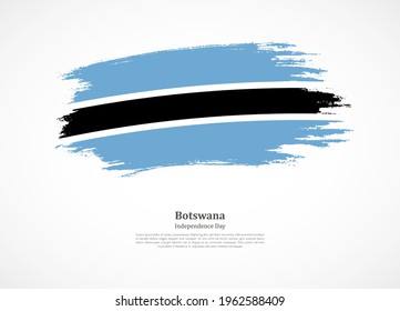 Happy independence day of Botswana with national flag on grunge texture