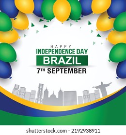 happy independence day brazil 7th September poster design. vector illustration