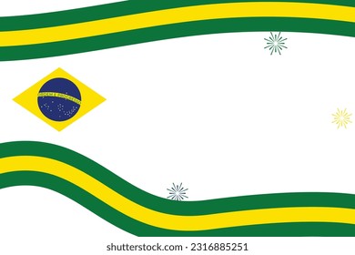 Happy Independence Day Brazil 7th September Background Design With Text Space Area.