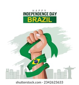 happy independence day brazil 7th September poster design. vector illustration
