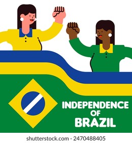 Happy independence day of brazil background. 7 de setembro celebration illustration