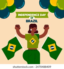 Happy independence day of brazil background. 7 de setembro celebration illustration