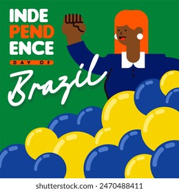 Happy independence day of brazil background. 7 de setembro celebration illustration