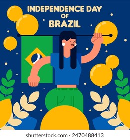 Happy independence day of brazil background. 7 de setembro celebration illustration