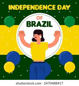 Happy independence day of brazil background. 7 de setembro celebration illustration