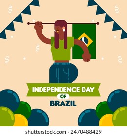 Happy independence day of brazil background. 7 de setembro celebration illustration