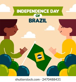 Happy independence day of brazil background. 7 de setembro celebration illustration