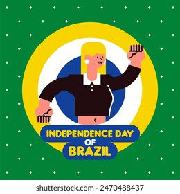 Happy independence day of brazil background. 7 de setembro celebration illustration