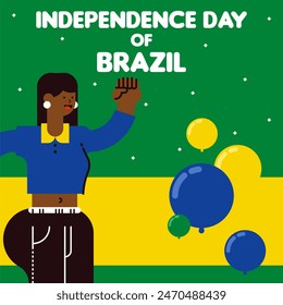 Happy independence day of brazil background. 7 de setembro celebration illustration