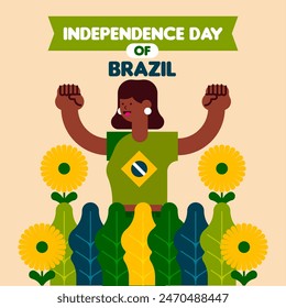 Happy independence day of brazil background. 7 de setembro celebration illustration