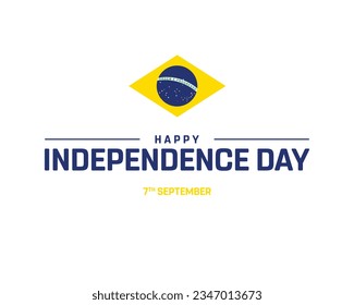 Happy Independence Day, Brazil Independence day, Brazil, Brazil Flag, 7th September, 7 September, National Day, Independence day, Vector Typographic design Typography Vector Eps Icon