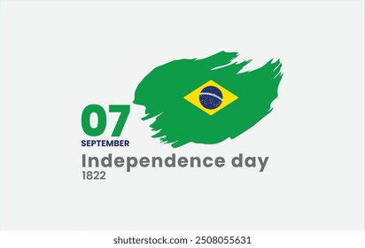 Happy Independence Day of Brazil, national day of Brazil, brazil flag in brush shape