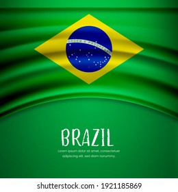 Happy independence day of Brazil with stylish wavy flag background