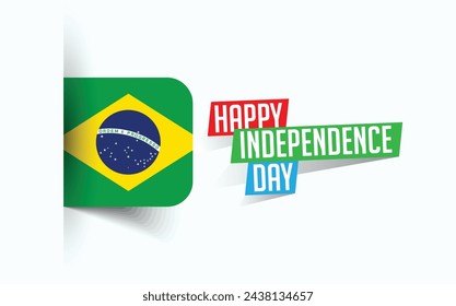 Happy Independence Day of Brazil Vector illustration, national day poster, greeting template design, EPS Source File