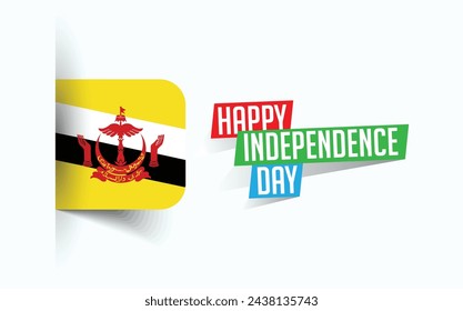Happy Independence Day of Brunei Vector illustration, national day poster, greeting template design, EPS Source File