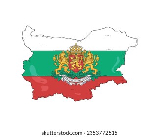 Happy Independence day, Bulgaria Independence day, Bulgaria, Bulgaria map, 22 September, 22nd September, Independence Day, National Day, National Map, Map Typographic Design Vector Editable Eps Icon